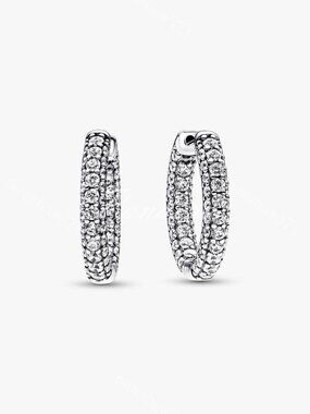 Pandora Timeless Pavé Single-row Hoop Earrings